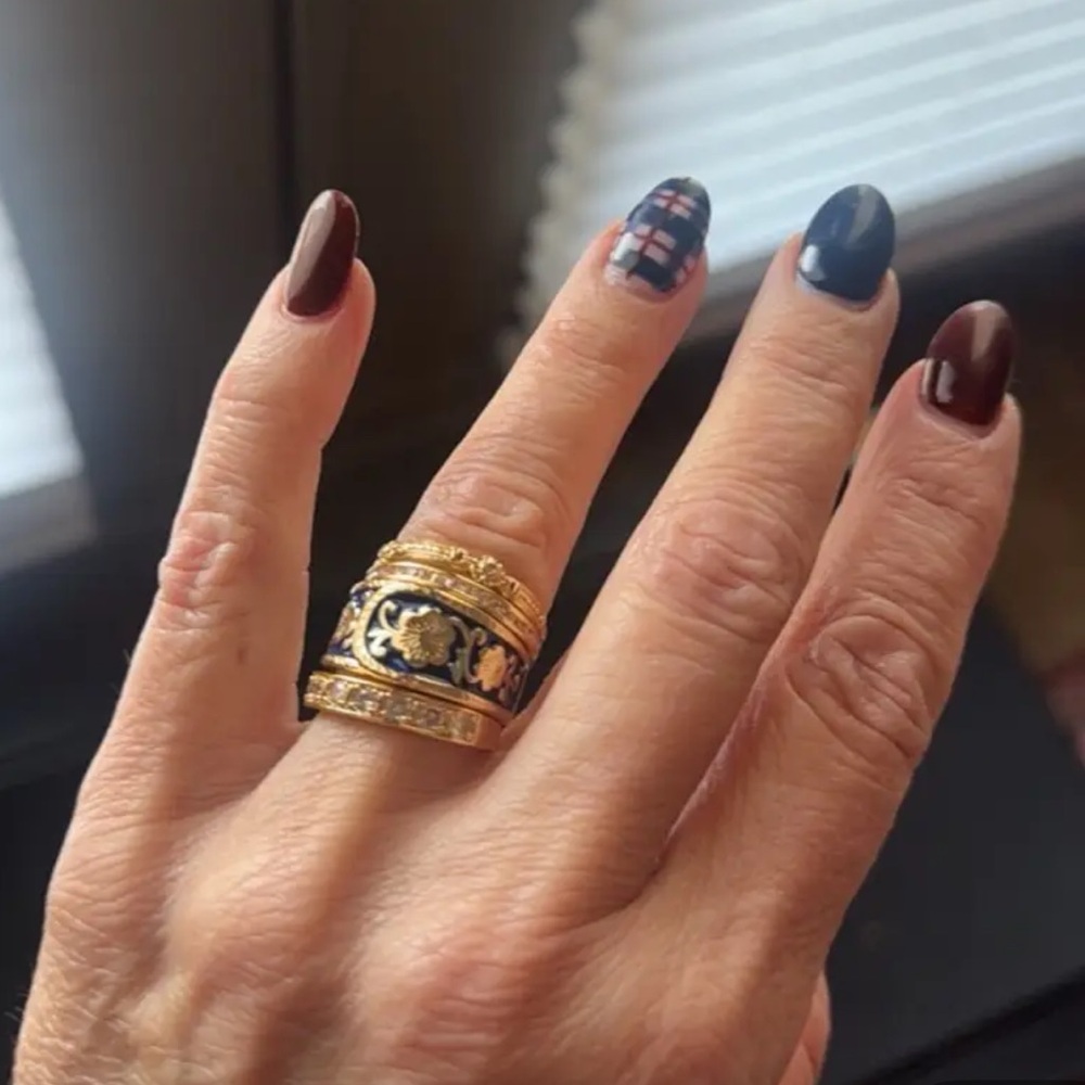 Retro Bohemian Gold Stack Ring Set - SIZE 7 - Picture 3 of 16